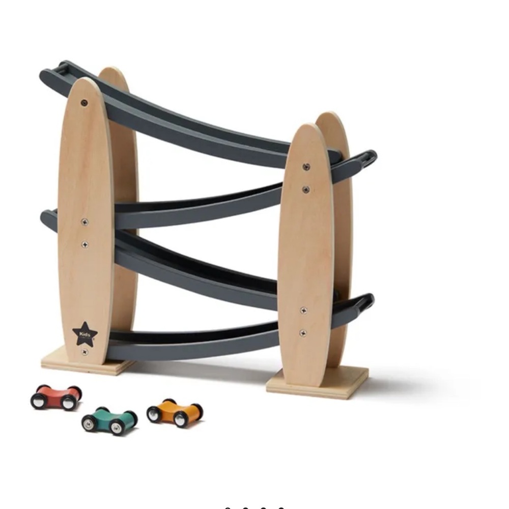 Wooden Car Ramp Racer Set - Black and Natural